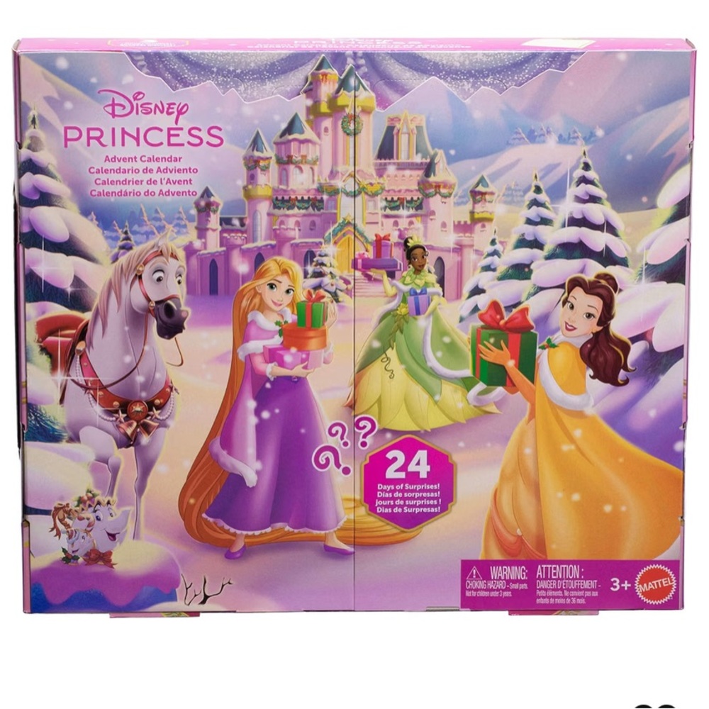 Disney Princess Advent Calendar - Purple Pink Snowy Castle Scene